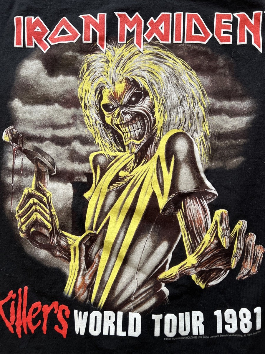 VTG 2006 Iron Maiden Killers 1981 World Tour Shirt Small Iron