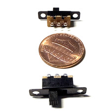 set of 2 mini Slide Switch 12 VDC  20 mA  ON - ON with  3 pins   bar 4mm