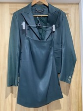 Stunning Karen Millen Dark Green Suit Set 2pc Jacket Skirt UK 8