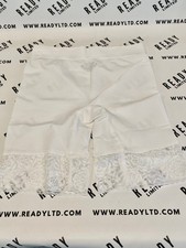 Lace Slip Seamless Shorts for Underdress NEW Medium White