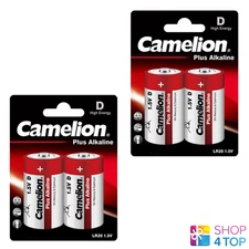 4 CAMELION D PLUS ALKALINE BATTERIES LR20 MN1300 AM1 E95 1.5V 2BL EXP 2028 NEW