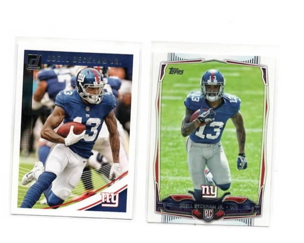 (LOT OF 2) 2014 Topps #355 Odell Beckham Jr. Rookie /2018 DONRUSS #202  Giants