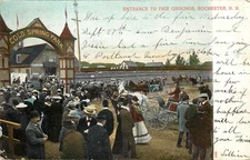Postcard Entrance To Fair Grounds Rochester NH Cold Spring Park Strafford County
