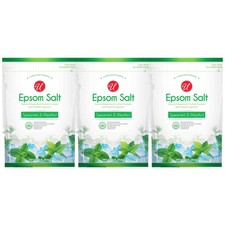 Spearmint  Menthol Epsom Salt, Natural Magnesium Sulfate, 1lb Pack of 3 