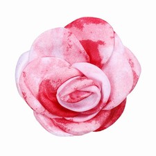 Rose Flower Brooch, Floral Brooch Satin Fabric Camellia Corsage, Pink