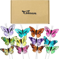 12 Set Artificial Butterfly Decor,4 x 2.4 Inch,Fresh Color