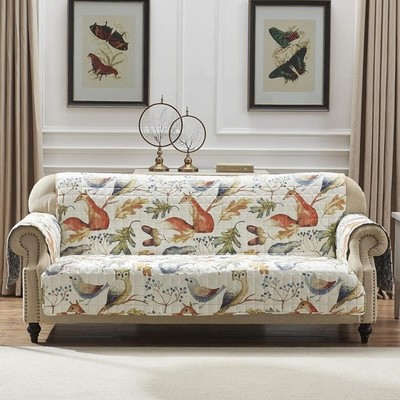 Greenland Home Willow Reversible Slipcover Furniture Protector Sofa Natural
