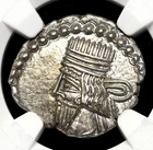 PARTHIAN KINGDOM. Pacorus, AD 78-120, Silver Drachm, NGC XF