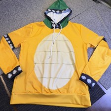 Bowser Costume Men’s Sz M-L Sweater Adult Halloween Super Mario Hoodie