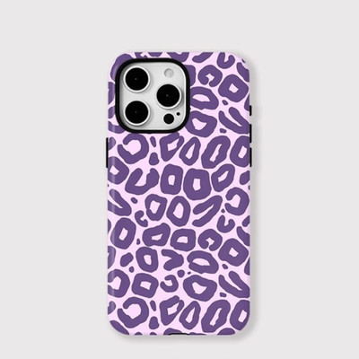 Lila Leopardenmuster Tough MagSafe iPhone 17 16 15 14 13 12 11 Pro Max Hülle
