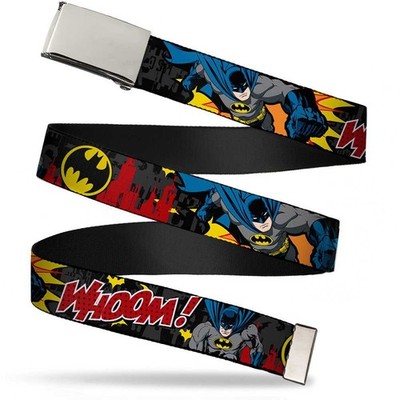 Buckle-Down unisex-adult Web Belt - Batman in Action Whoom! Red Skyl (US IMPORT)