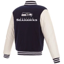 Seatle Seahawks JH Design Reversible reversible faux leather  jacket