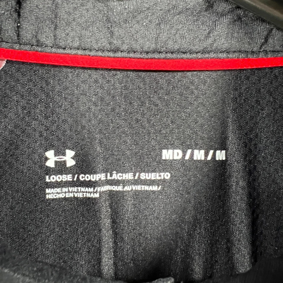 Bradley Braves Polo Shirt Mens Medium Black Short Sleeve Under Armour NCAA - Image 2 of 4