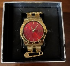 Versus Versace Lion Face Collection Gold Metal Wristwatch Red w/ Box  Papers