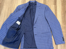 Canali Barneys New York Windowpane Wool Sport Coat Blazer EU 48R US 38R Italy