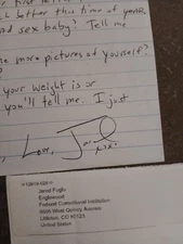 Jared Fogle The Subway Guy Handwritten Prison Letter 1 Page Signed