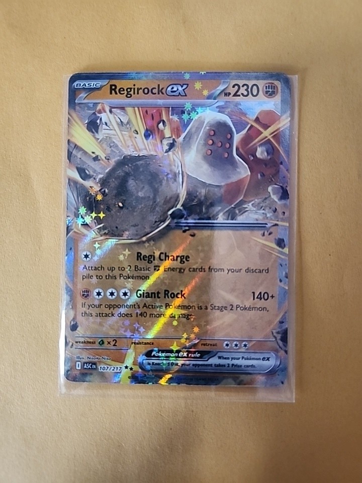 Pokemon TCG Regirock EX 107/217 ASC Holo English 2024 Basic HP 230 140+