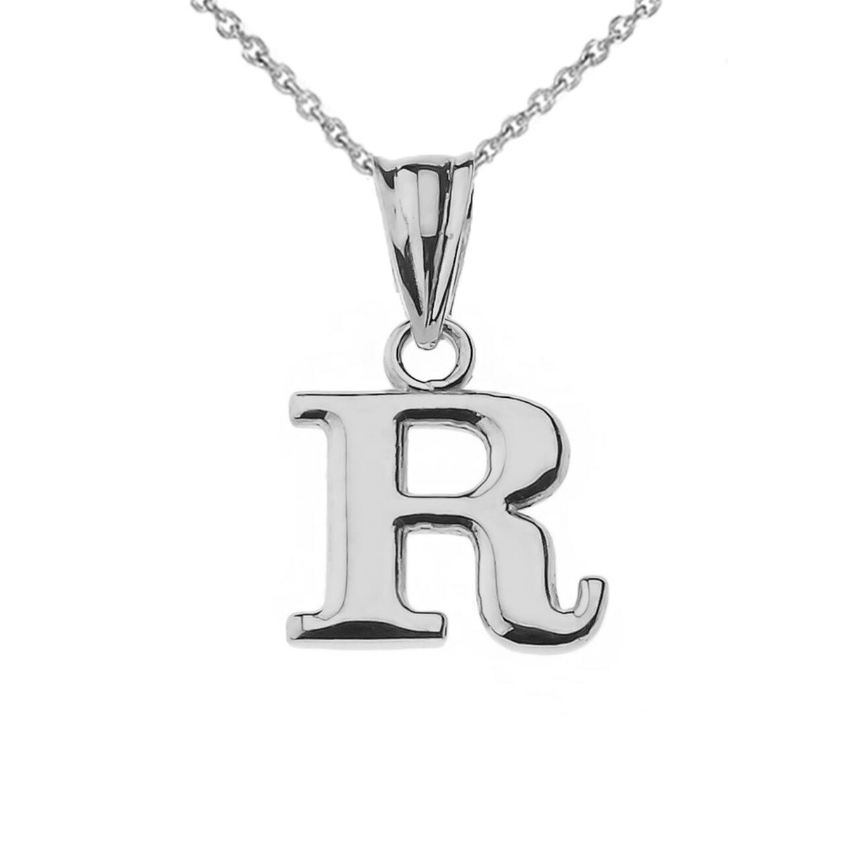 925 Sterling Silver Mini Small Initial Letter R Pendant