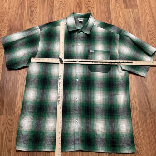 Camicia CalTop uomo grande verde bianco a quadri streetwear Chicano Y2000 vintage made USA - Foto 2 di 12
