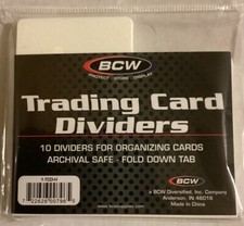 10 BCW Horizontal Trading Card Dividers - New Unopened With Tracking!