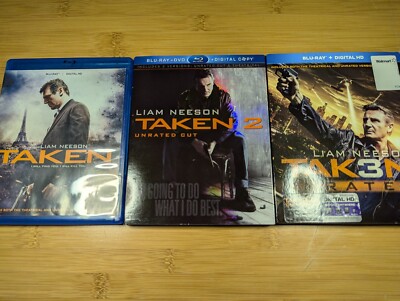 Taken 1, 2 & 3, Liam Neeson, Blu-ray Collection Trilogy 3 Movies Free Shipping!