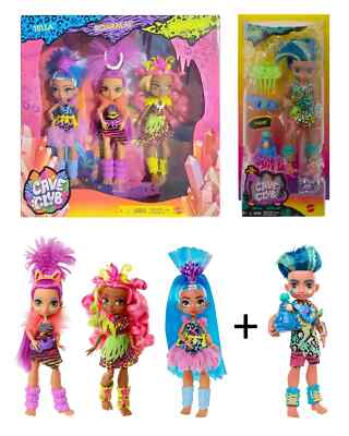 Cave Club 4x Prehistoric 10'' Dolls Bundle: Tella, Roaralai, Fernessa, & Slate  