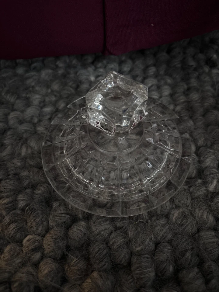 Vintage Art Deco  Clear Glass Cookie Jar amazing condition 1930 vintage - Image 4 of 4