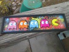 PAC MAN FRAMED WALL ART DECORATION Blinky inky sue clyde NAMCO ARCADE GAME