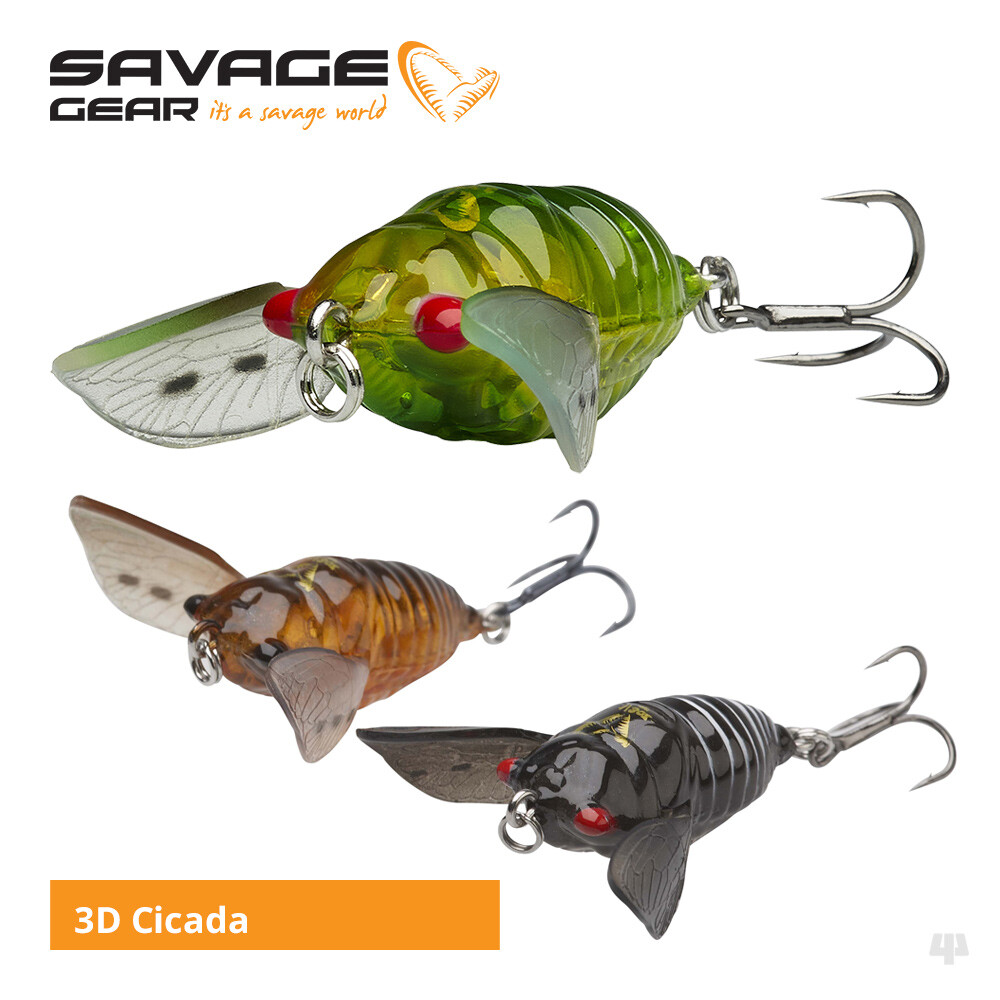 Savage Gear 3D Cicada Surface Lures Perch Chub Trout Bass Fishing Tackle