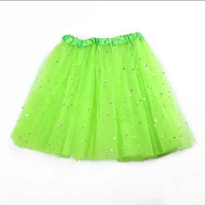 Lady Mini Tutu Dance Skirt Layered A-line Star Sequin Tulle Party Club Skirt
