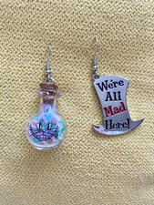 Alice In Wonderland Inspired Dangle Earrings