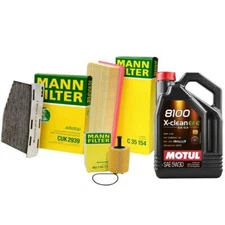 5L Motul 8100 X-CLEAN EFE 5W30 Mann Oil Filter Service Kit For Jetta TDI 1.9 BRM