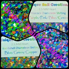 2.5MM HEART SHAPE GLITTER U Choose Nail  Acrylic  Gel  Body Art  Face  Festival