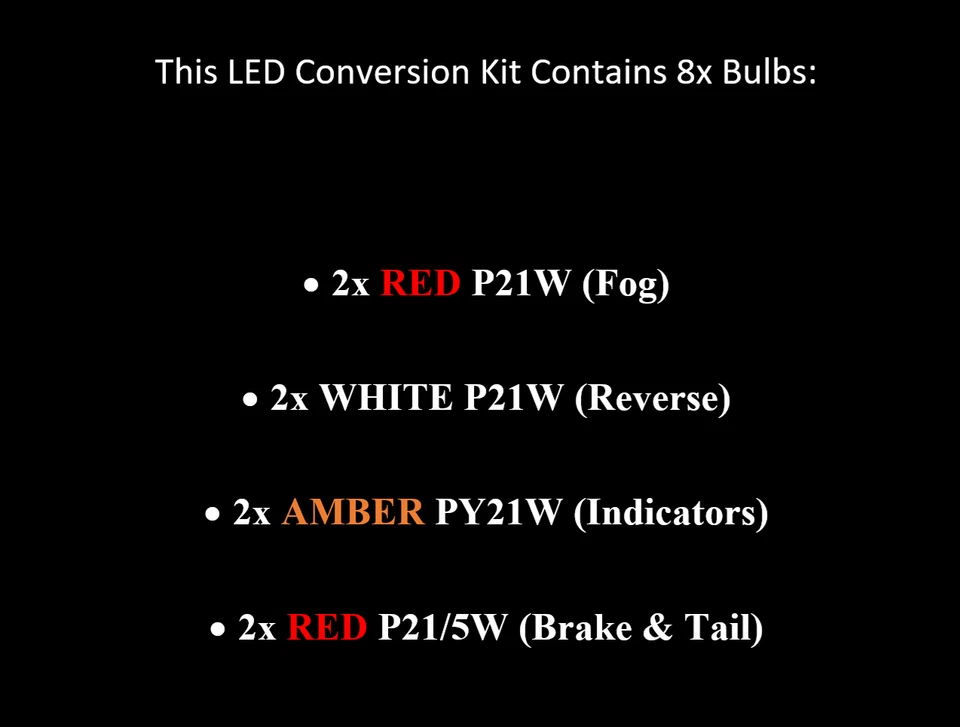 Peugeot Partner Citroen Berlingo Rear LED Upgrade Kit! (x8 LED Bulbs) 1996-2025 - Image 3 of 4