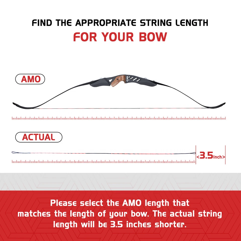 Bow String Archery Recurve for Recurve Long Bows, 14-16 Strands AMO 56-62 inch - Image 3 of 4