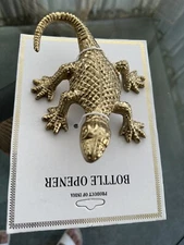 Large  Brass 6” Lizard  Bottle Opener Made In India  New