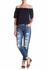 Miss Me Distressed Boyfriend Blue Denim Jeans Size 24