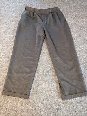 John Henry Men's Straight Leg Dress Pants Gray Pleated Front Cuffed Casual 38/31