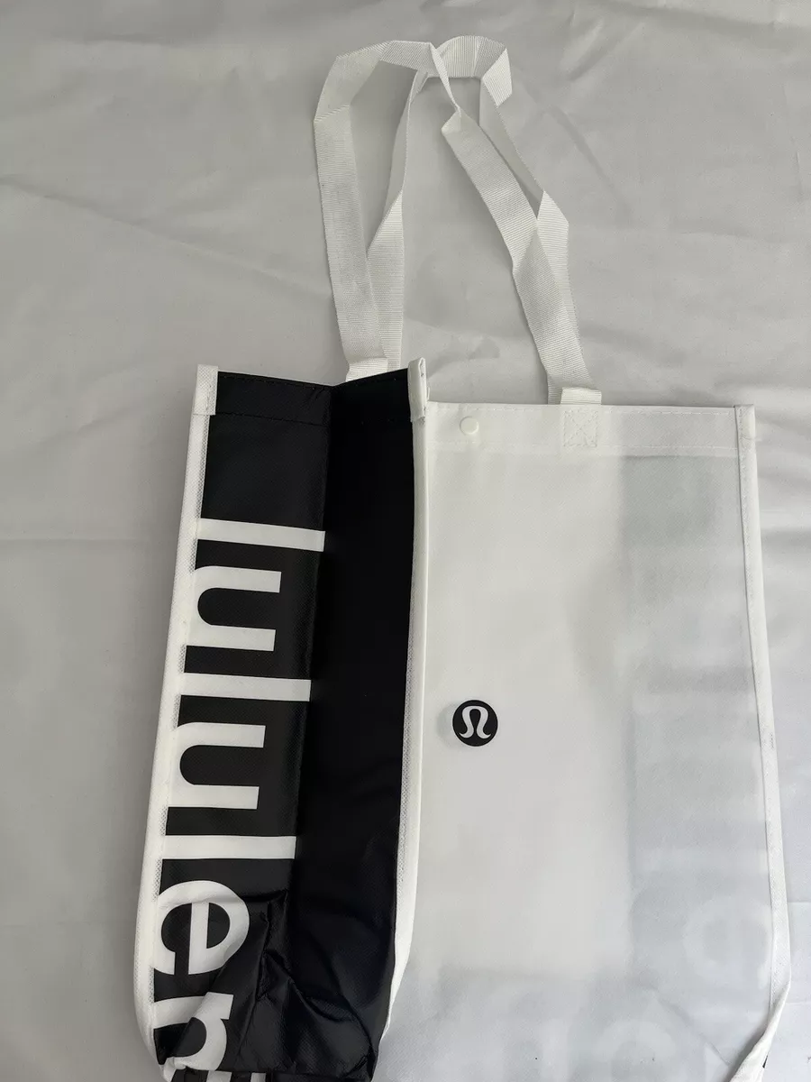 New Lululemon Reusable Recyclable Large Shopping Tote Bag 16” X 14” x 6”  White