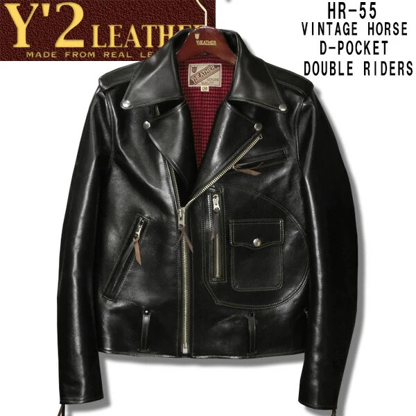 Y’2 LEATHER HR-55 サイズ40 Y'2 Leather HR-55 Horsehide 1.3mm D-Pocket Double Rider