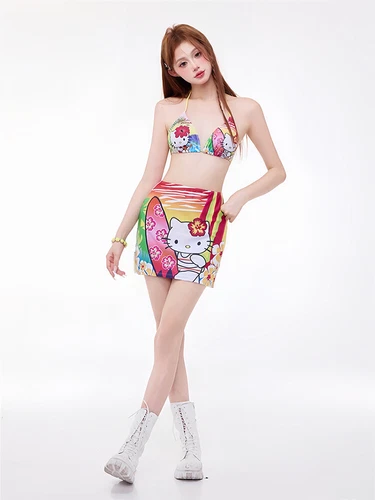 Damen Kitty Bademode Bikini Höschen 3 Stück Sexy Kitty Katze Unterwäsche BHs - Bild 10 von 12