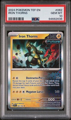 2024 Pokémon TEF EN Iron Thorns Card #062 PSA GEM MT 10 | eBay