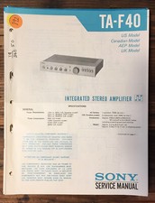Sony TA-F40 Amplifier Service Manual Original 