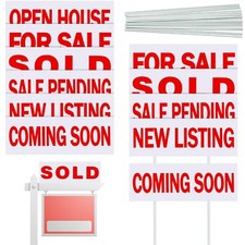 12 Pcs Real Estate Rider Signs 6" x 17.2" Open House Signs for Real Estate Do...