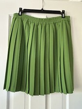 Vintage Esprit Pleat Skirt 80's 90's Green Chartreuse
