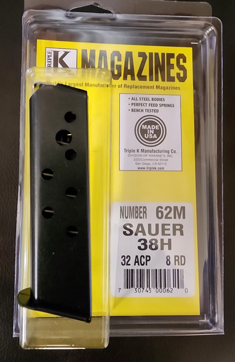 Sauer And Sohn 38H Pistol Magazine 8 Round .32 Auto 32 TRIPLE K
