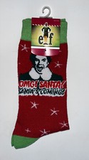 Elf Omg Santa Santa  s Coming Holiday Christmas Socks Mens Shoe Size 8-12