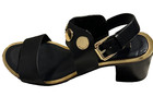Michael Michael Kors Black Leather with Gold Accents Block Heel Sandals Size 8 — photo 6