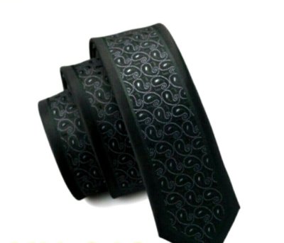 Cravate Fine (slim) En Soie Jacquard Bleue à Carreaux - Fait Main En France, Longueur Classique, Idée Cadeau Homme