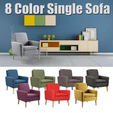 Accent Single Sofa Upholstered Fabric Chairs Arm Chair Furniture Living Room NEW
